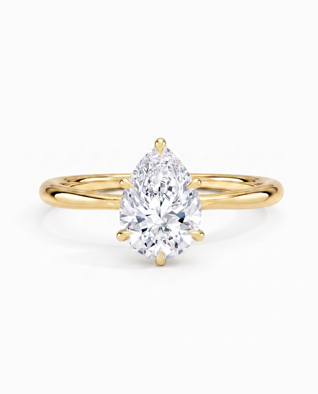 3 ct Pear Diamond Engagement Ring 14kt Yellow Gold