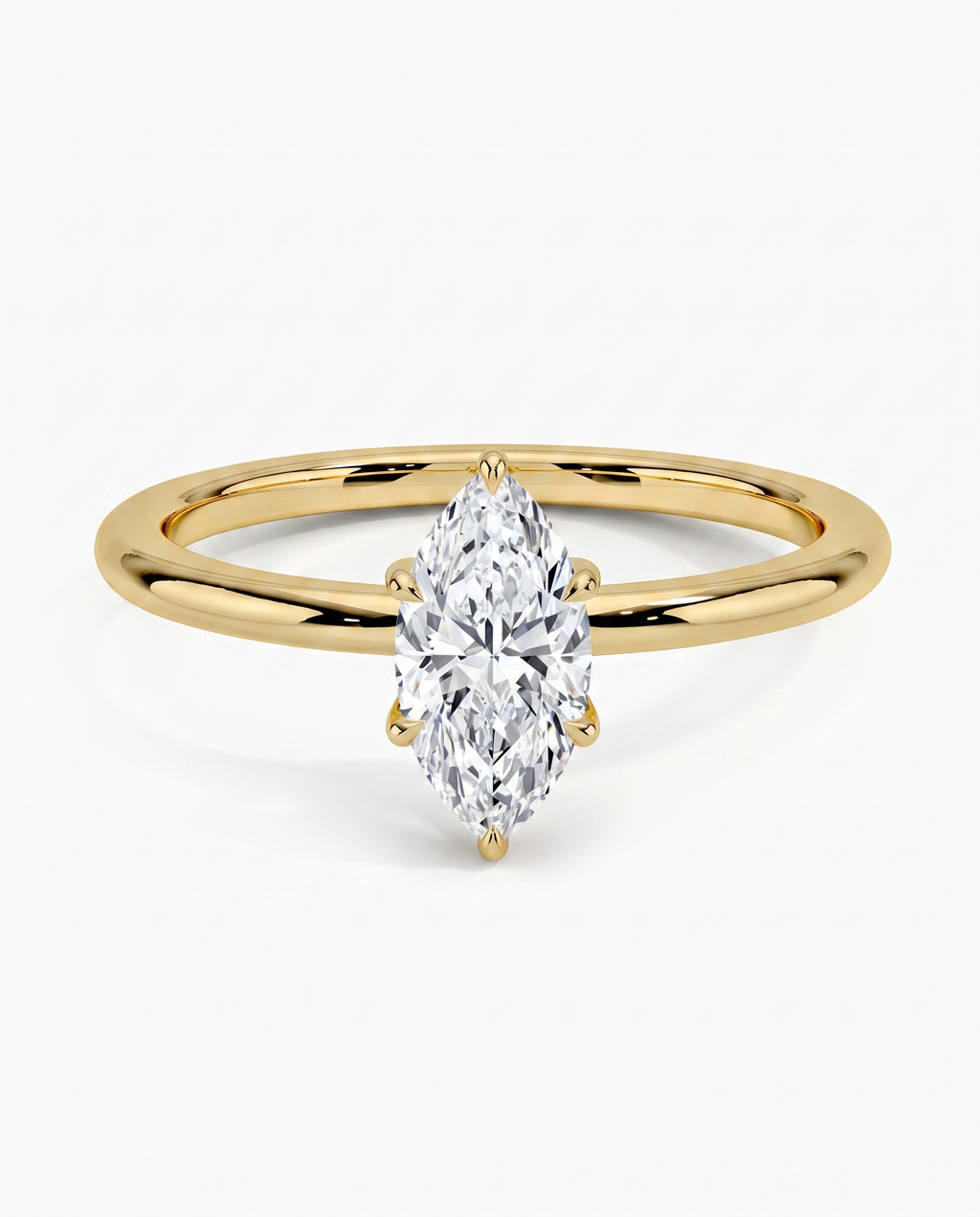 Marquise Cut Laboratory-Grown Diamond Engagement Ring in 14kt yellow gold