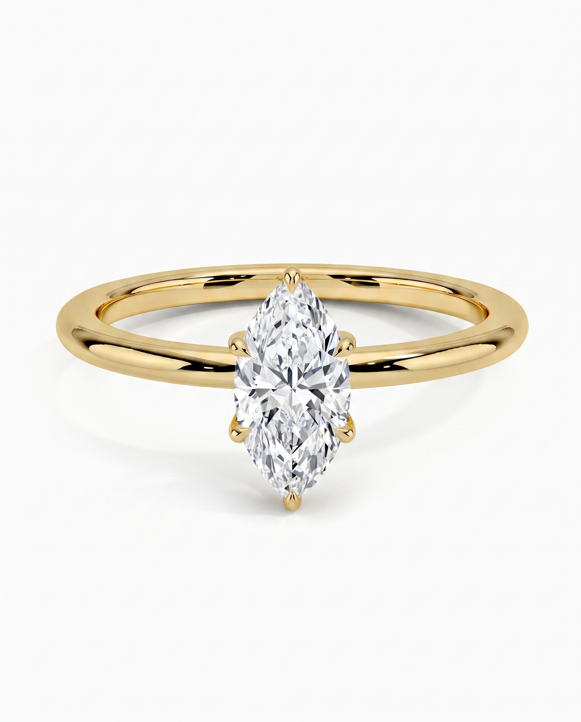 Marquise Cut Laboratory-Grown Diamond Engagement Ring in 14kt yellow gold