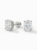 Oval Diamond Stud Earrings