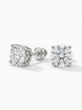 Round Diamond Stud Earrings