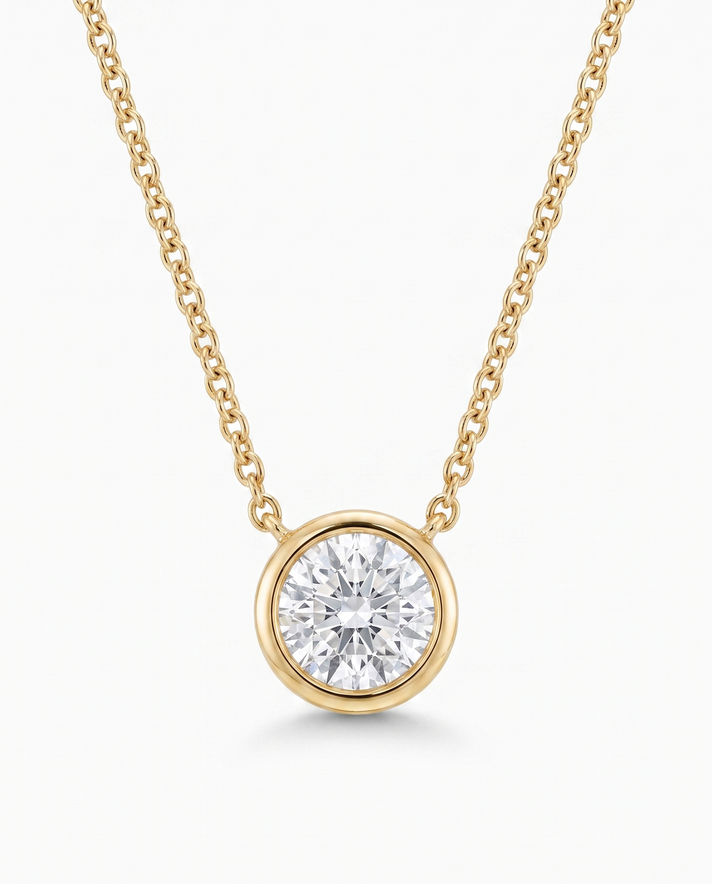 Round Bezel Diamond Pendant