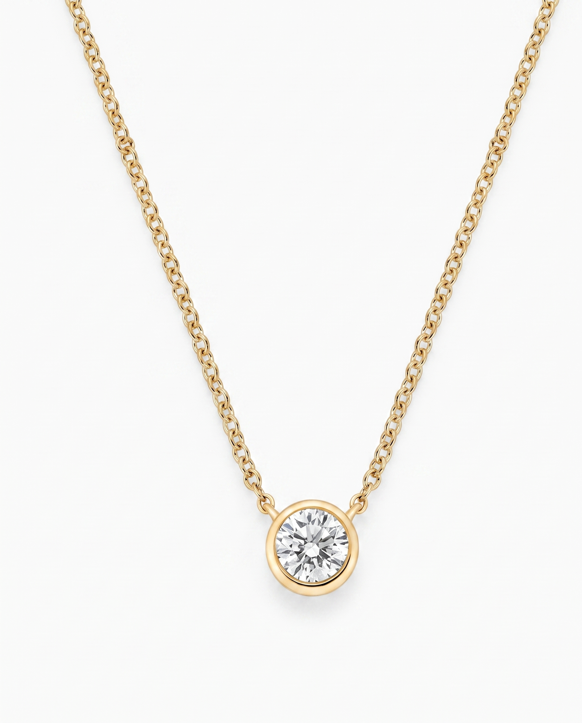 Round Bezel Diamond Pendant