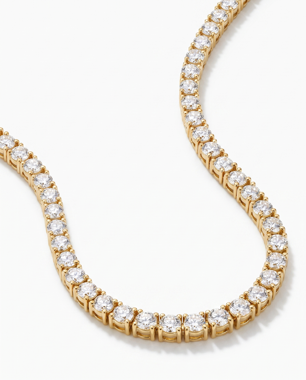 Classic Round Diamond Tennis Necklace