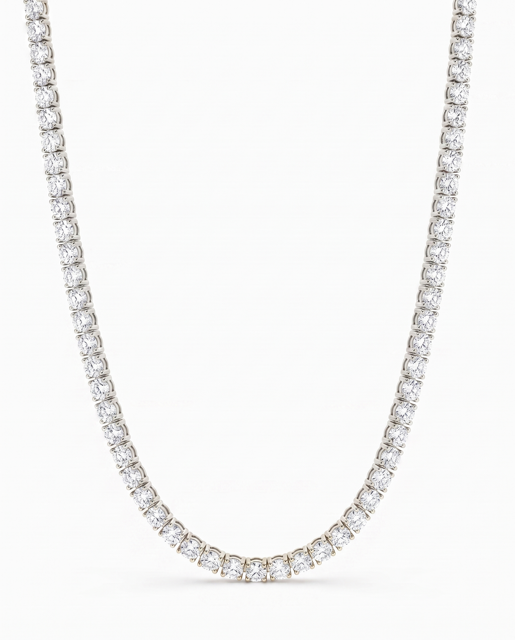 Classic Round Diamond Tennis Necklace