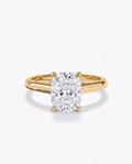 elongated cushion lab engagement ring