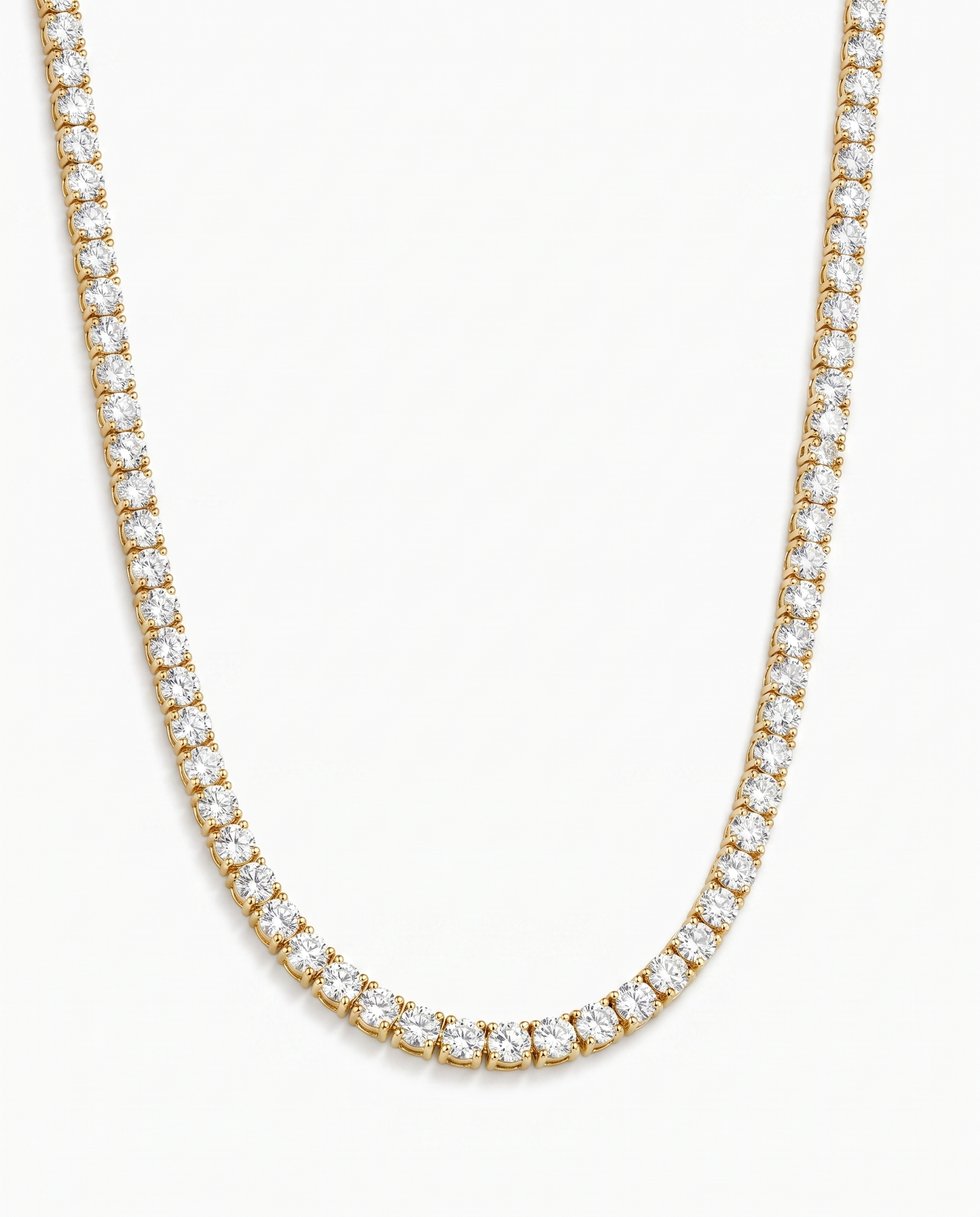 Classic Round Diamond Tennis Necklace